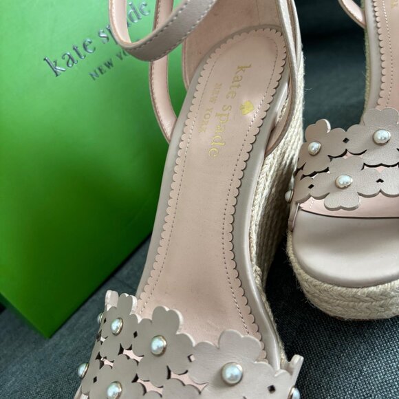 BNIB Kate Spade Daisy Pearl Wedge Espadrilles - Picture 5 of 10